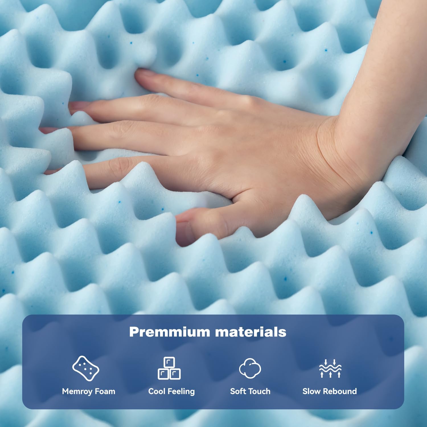 Double Bamboo Memory Foam Mattress Topper 7-Zone 8cm