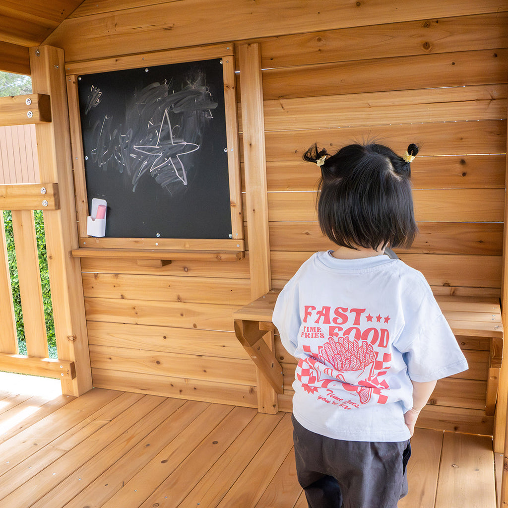 Lifespan Kids Kingston Cubby House with 2.2m Slide (White)