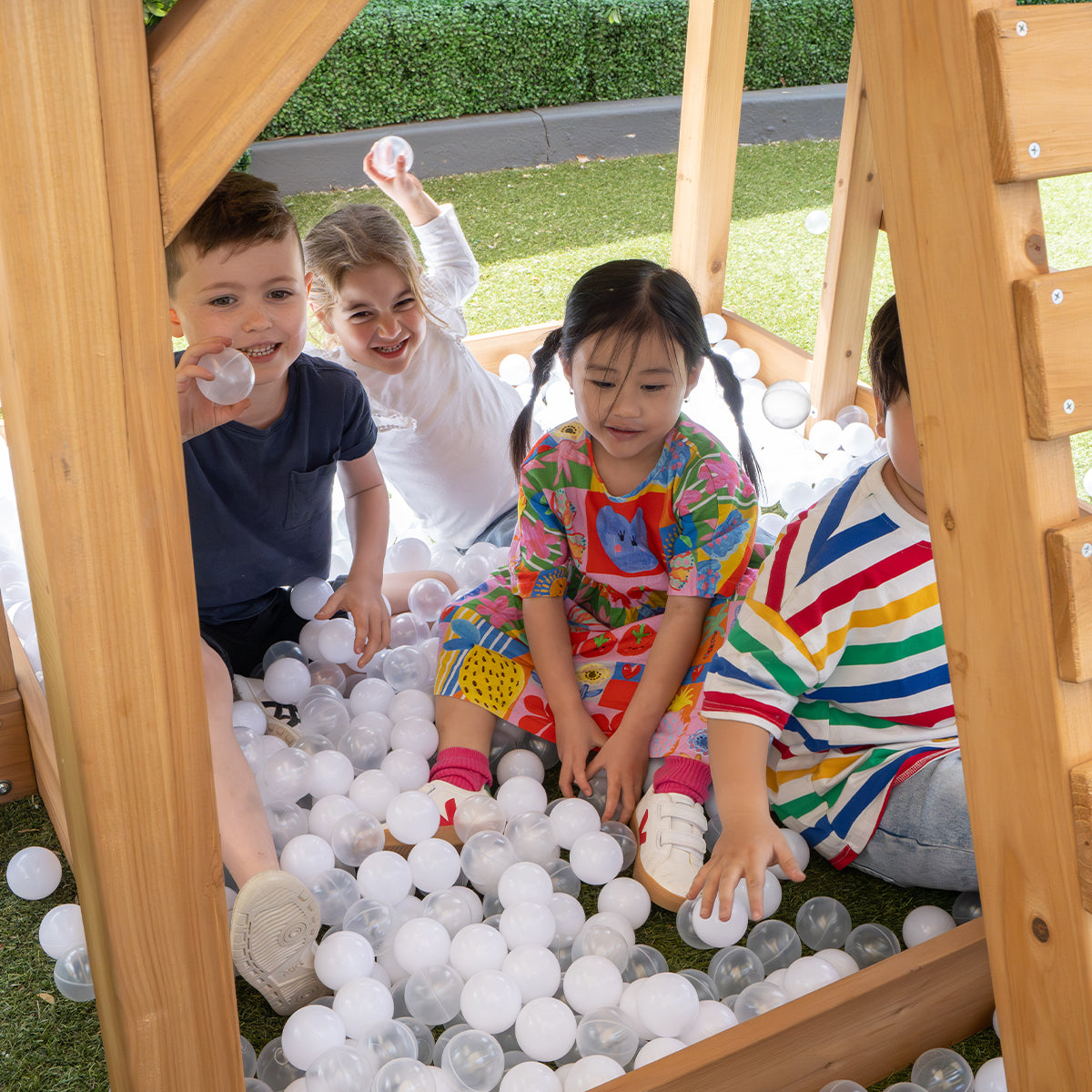 Lifespan Kids Kingston Cubby House with 2.2m Slide (White)