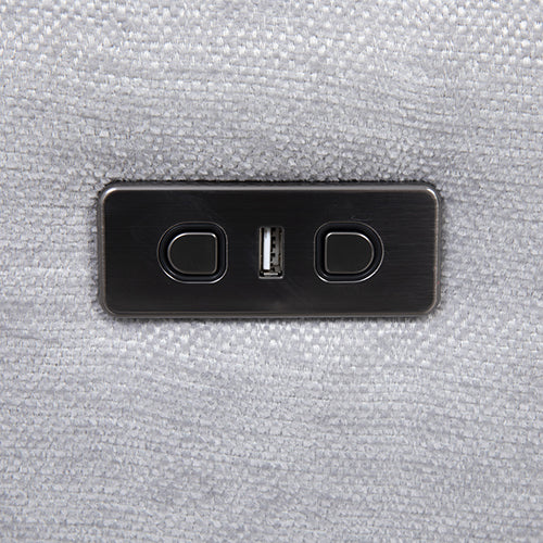 Large Sectional Corner Modular Lounge Suite in Fabric with Electric Recliner